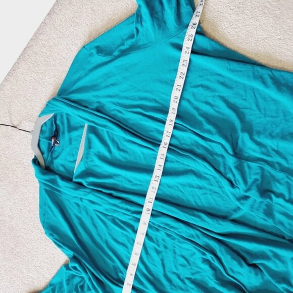 Yest Netherlands Teal Lightweight Viscose Stretch Open Front Cardigan 20 Plus - Picture 5 of 8